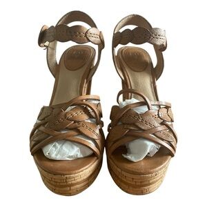 Frye Lena Leaf Ankle Platform Sandals 7 1/2 with box